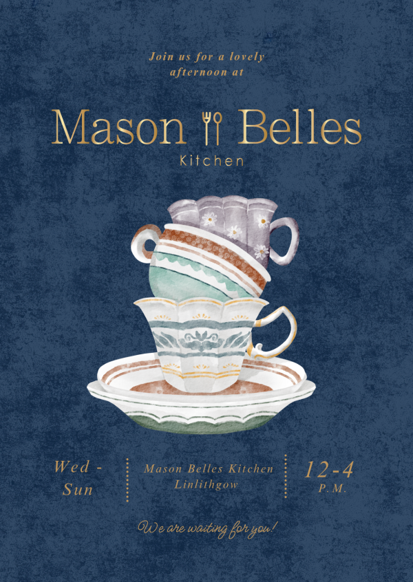 Mason Belles Kitchen Afternoon Tea for Two - Linlithgow Gift Voucher
